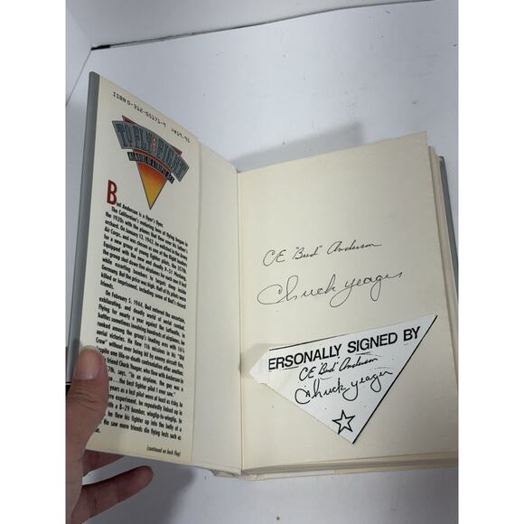 To Fly and Flight Clarence E. Bud Anderson Memoirs Signed Anderson & Yeager 1st - Picture 2 of 8